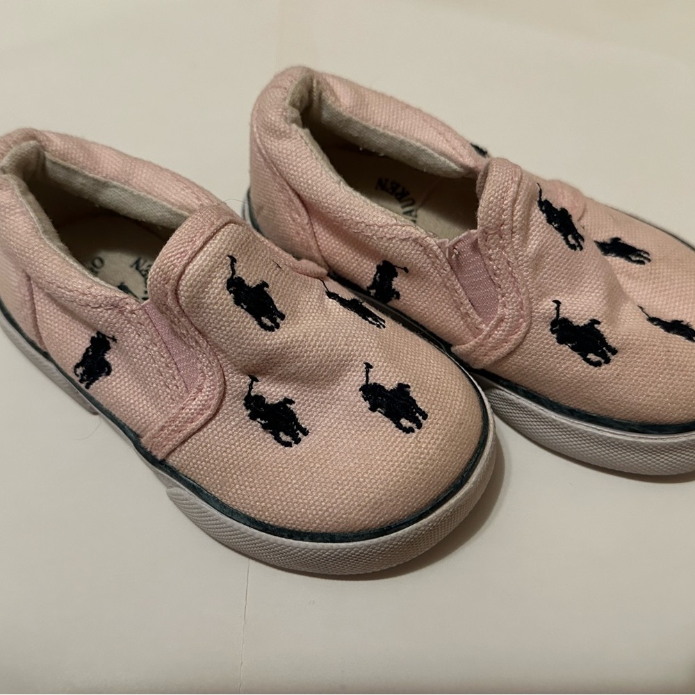 Kids Pink Slip-On Shoes with Embroidered Design